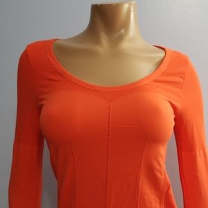 Orange lightweight long sleeve top